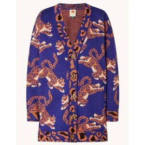 FARM Rio Leopards Jacquard Cardigan NWT